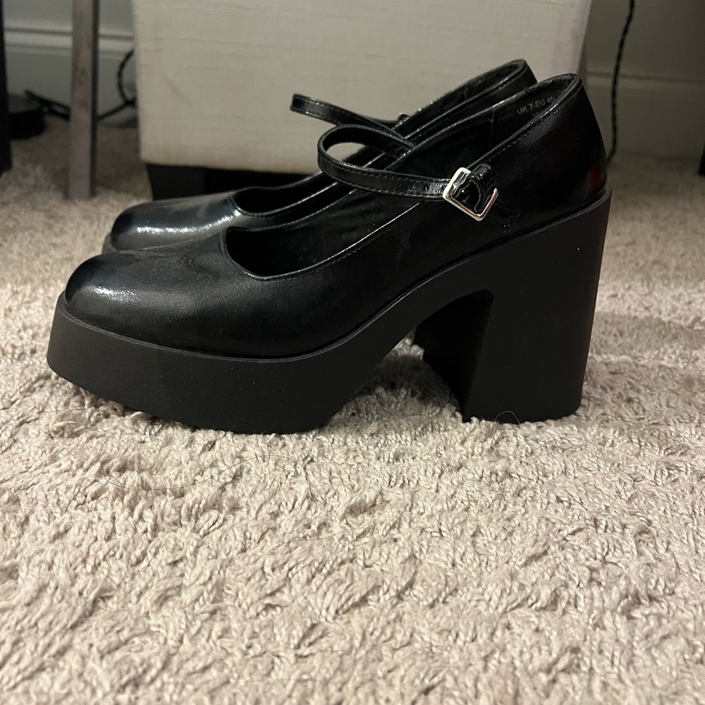 ASOS Black Platform Mary Jane Shoes